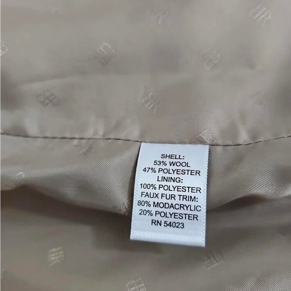 Banana Republic Camel Wool Faux Fur Zip Cuff Jacket Large, NEW! - Picture 4 of 5